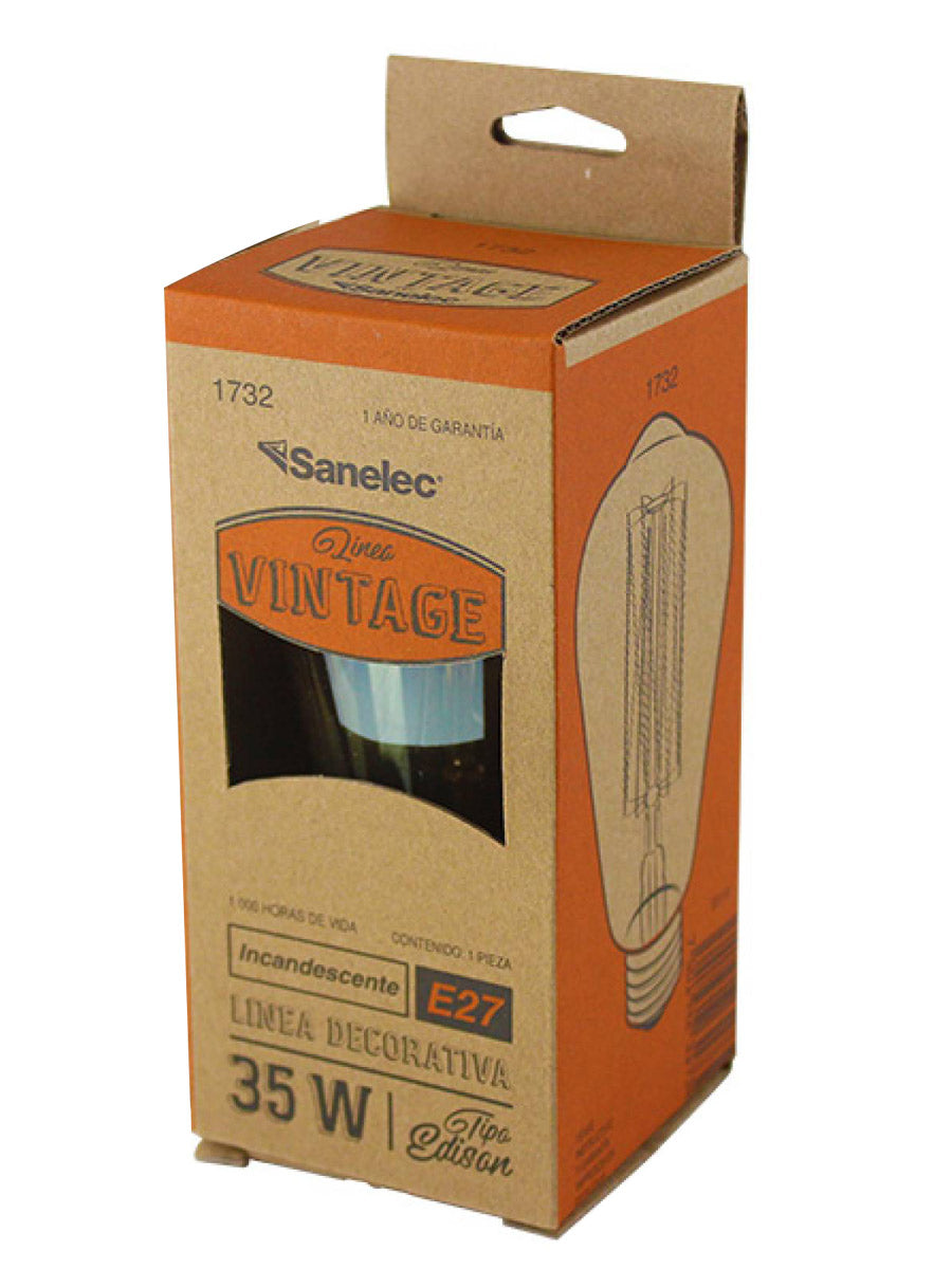 Foco Vintage Tipo Edison 35W Luz Calida Incandescente Sanelec - Ferreabasto