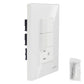 Placa Armada Cristal Con 2 Apagadores Sencillos Y 1 Contacto de 1 Modulo Blanco Igoto IGOTO Ferreabasto