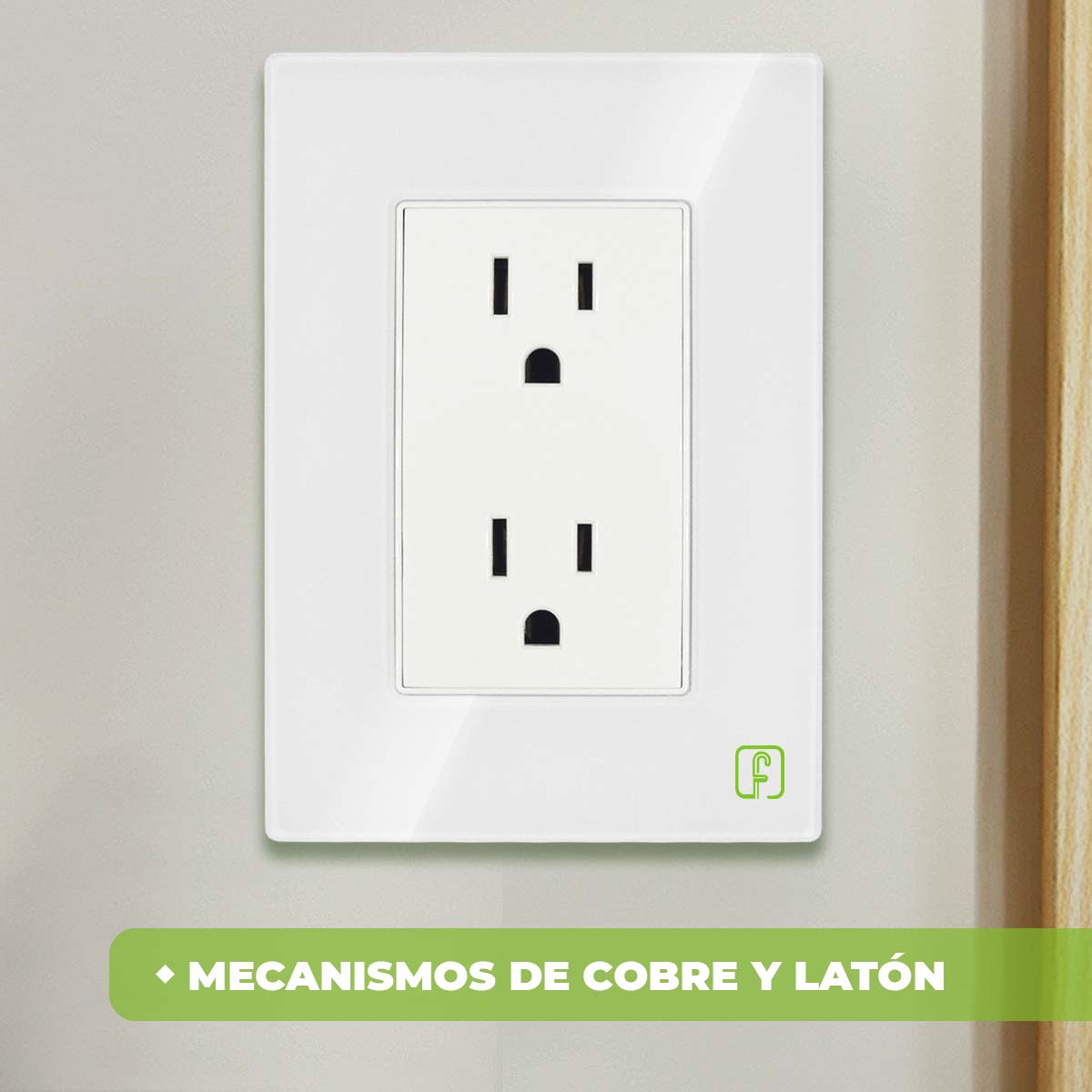 Placa Armada Cristal Con Contacto Duplex Blanco Igoto IGOTO Ferreabasto
