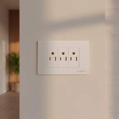 Placa Armada Con 3 Contactos De 1 Modulo Blanco WANERGY Ferreabasto