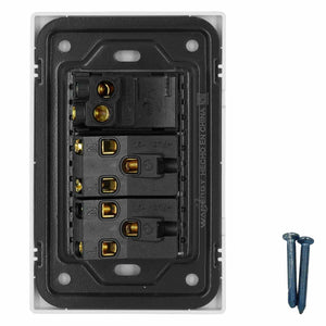 Placa Armada Con 1 Apagador Sencillo y 2 Contactos De 1 Modulo Blanco WANERGY Ferreabasto