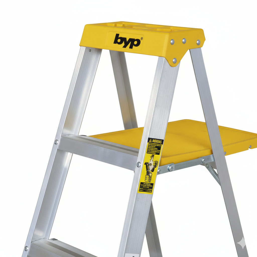 Escalera De Tijera De Aluminio Tipo II 4 Escalones 1.54M BYP BYP Ferreabasto