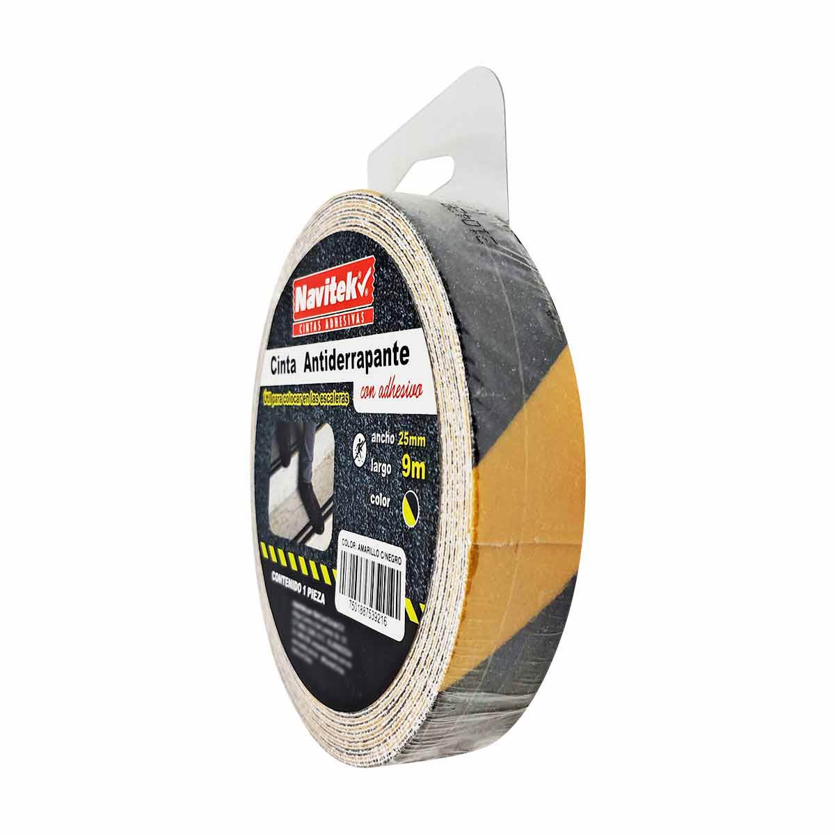 Cinta Antiderrapante Amarillo Negro 25mm x 9m De Seguridad Escalera Pisos Navitek NAVITEK Ferreabasto