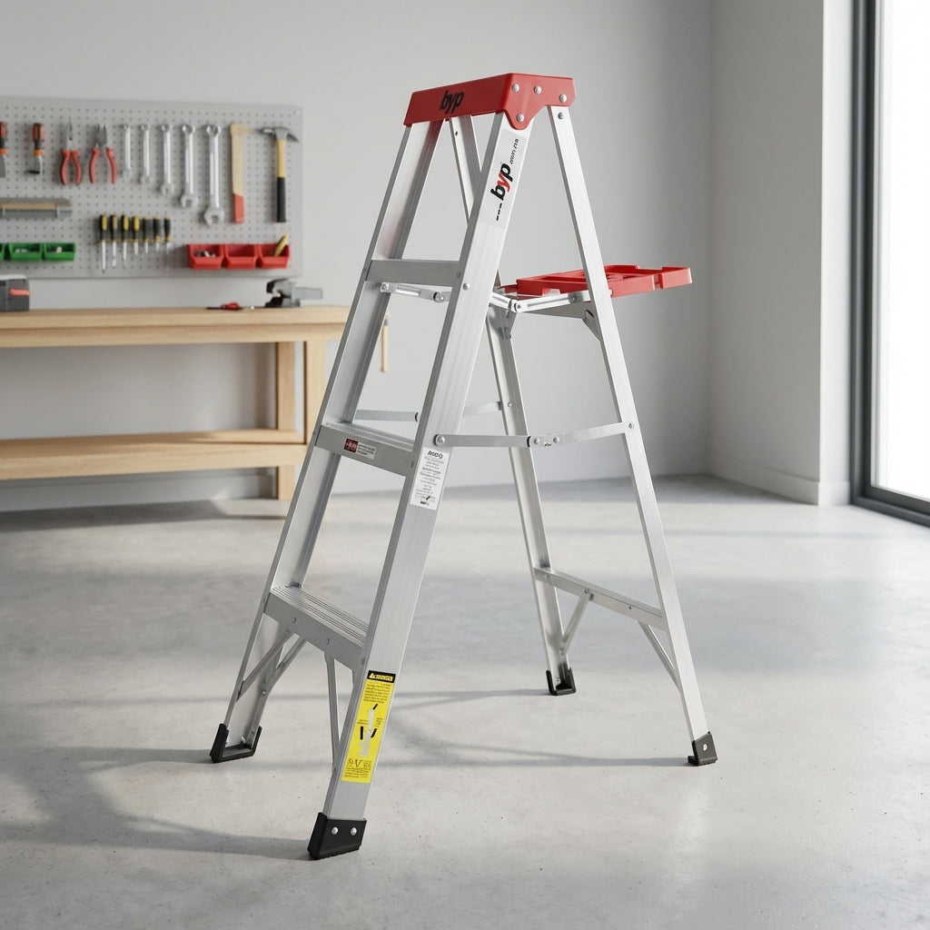 Escalera De Tijera De Aluminio Tipo III, 3 Escalones 1.21M BYP BYP Ferreabasto