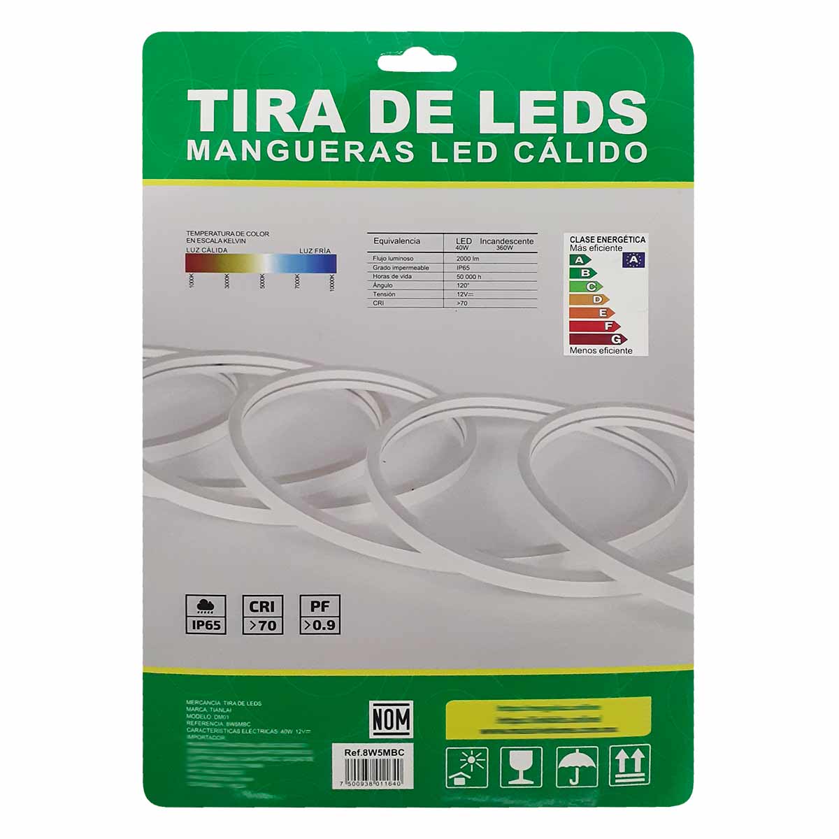 Tira LED 5m Luz Cálida 40W - Tira LED de alta calidad