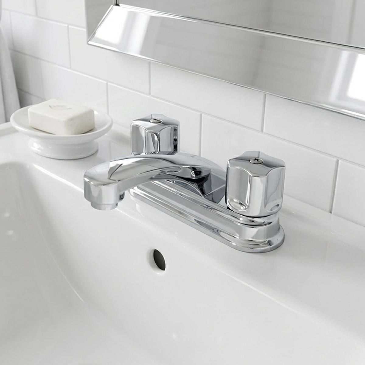 Mezcladora Cromada Fontanery 21011 Para Lavabo 4 Pulgadas