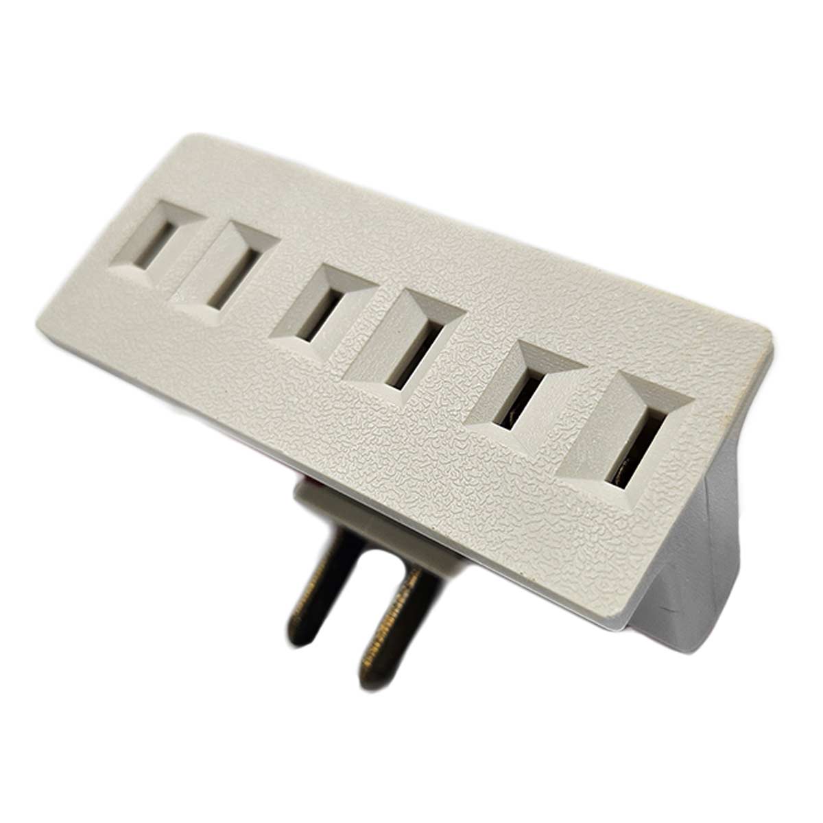 Multicontacto Triple Polarizado Giratorio 127V 15A Blanco