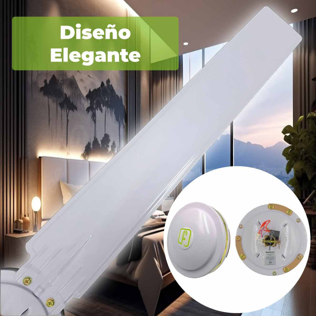 Ventilador P/Techo 5 Vel. Motor Grande Blanco Tipo Vec BENELUX Ferreabasto