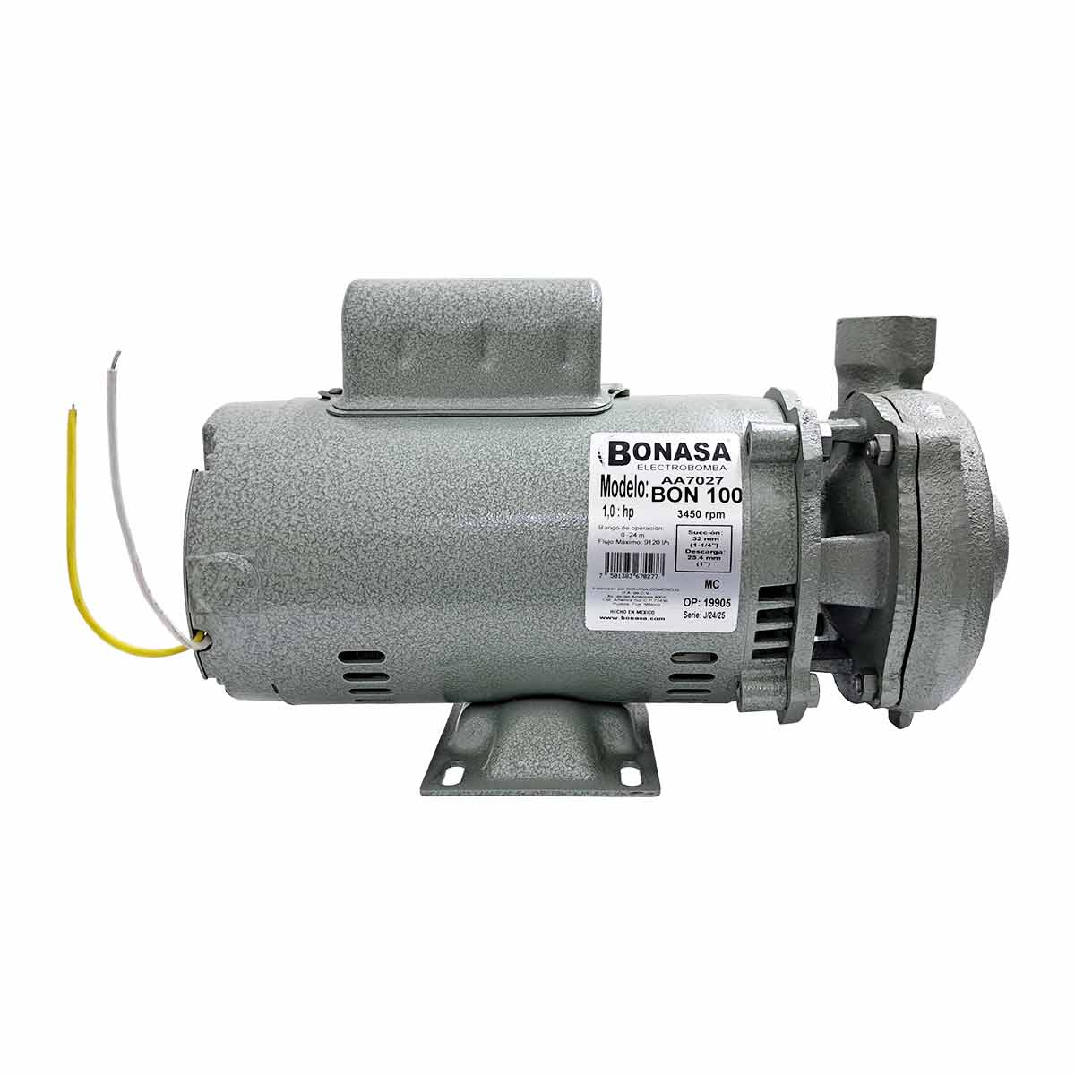 Bomba Para Agua Centrifuga 1 HP 1 1/4 X 1 Pulg Monofásica