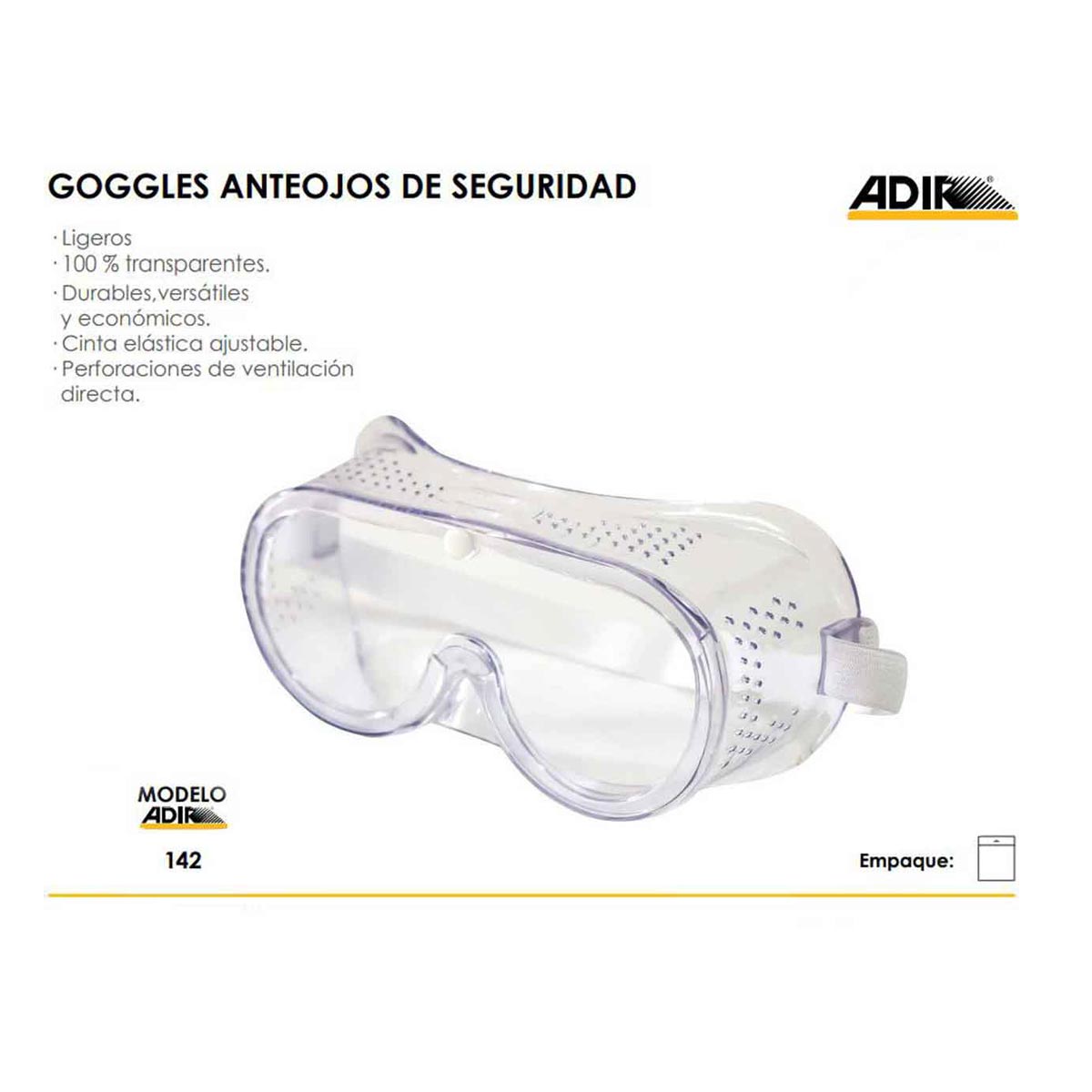 Lentes De Seguridad Industrial Y Medica Google Adir 142