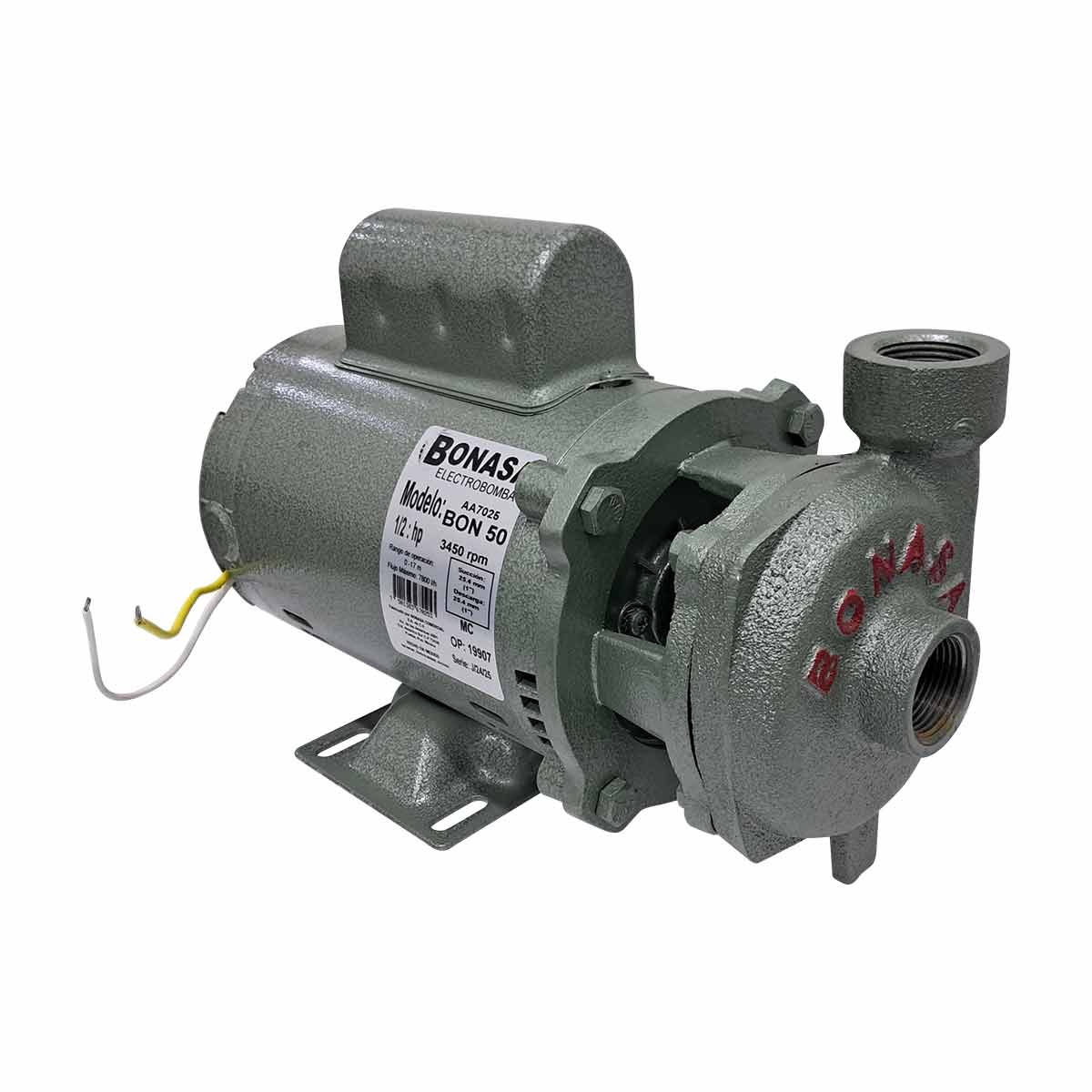 Bomba Para Agua Centrifuga 1/2 HP 1 X 1 Pulg Monofasica