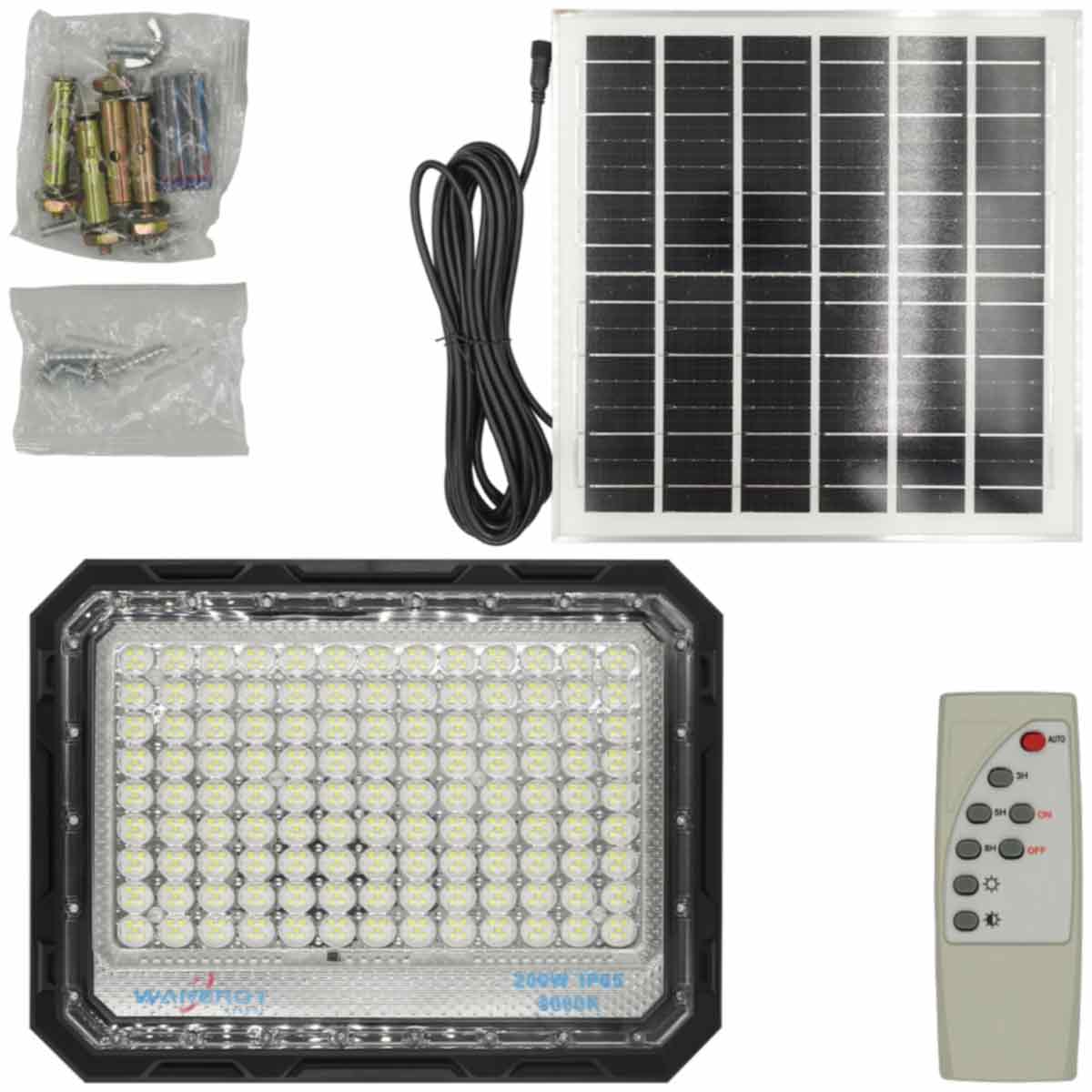 Lampara Reflector LED Solar Con Panel 200W 8000K Wanergy