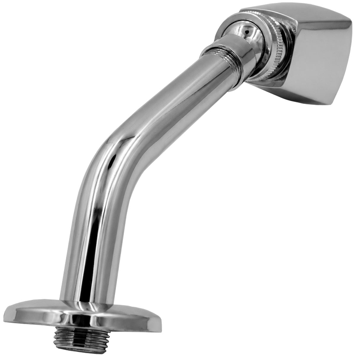 Regadera Cuadrada Cromada Con Tubo De Zinc Meer