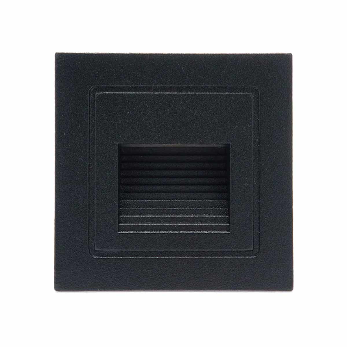 Luminario Led Empotrable Negro Exterior 3W 3000K Luz Calida