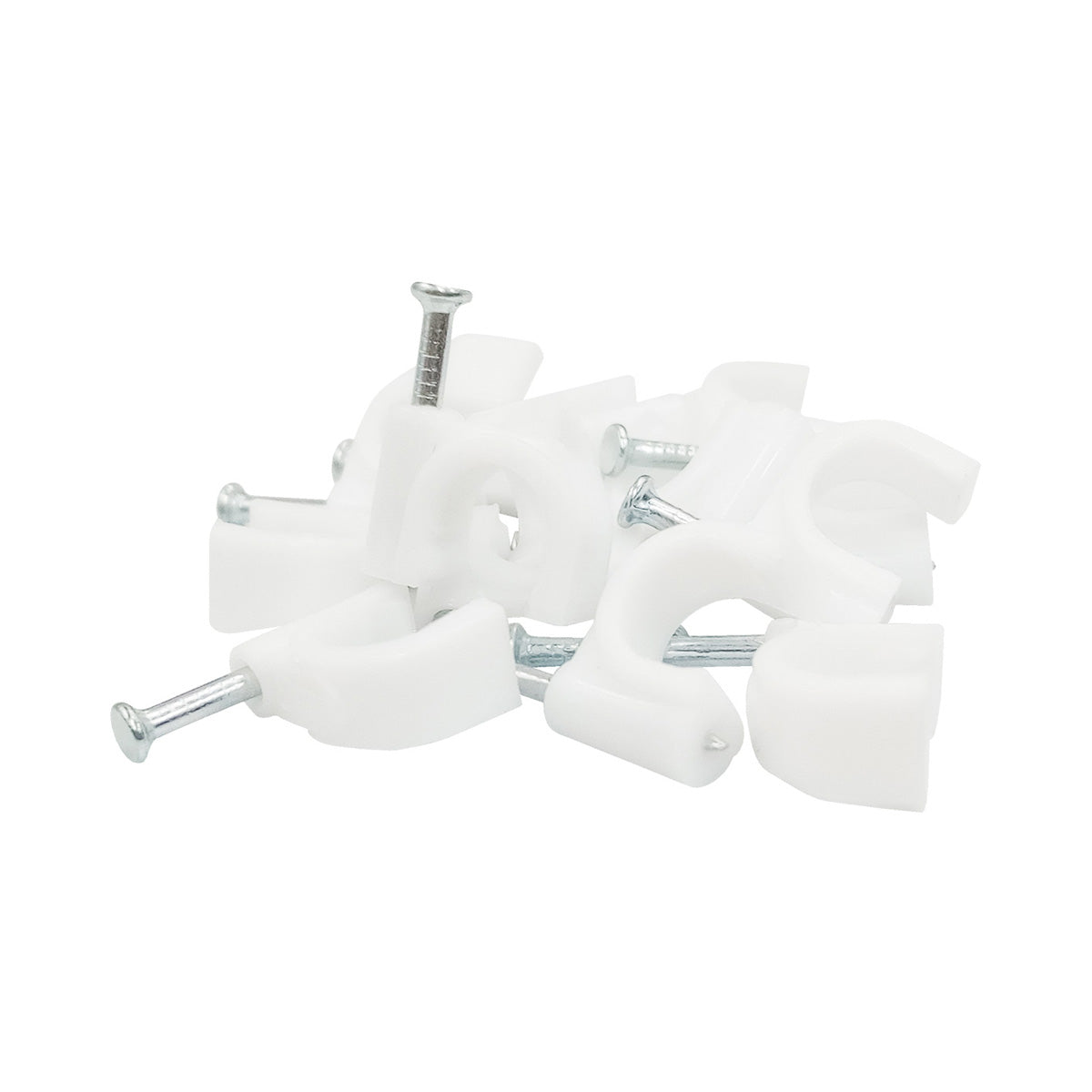 Grapa Para Cable Redondo 16mm Color Blanco 100 Pzs