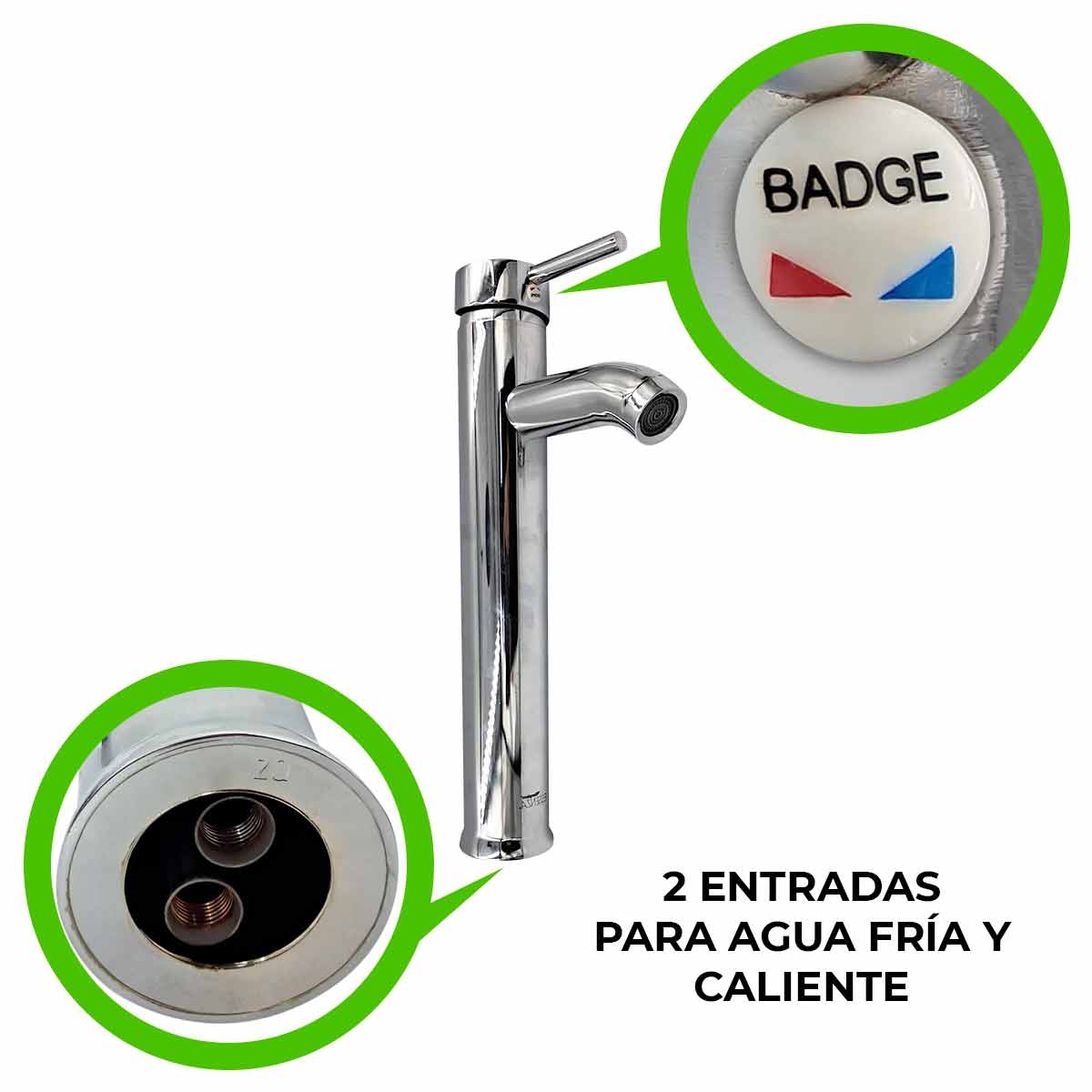 Llave Monomando Para Lavabo Fregadero Acero Inoxidable 30cm