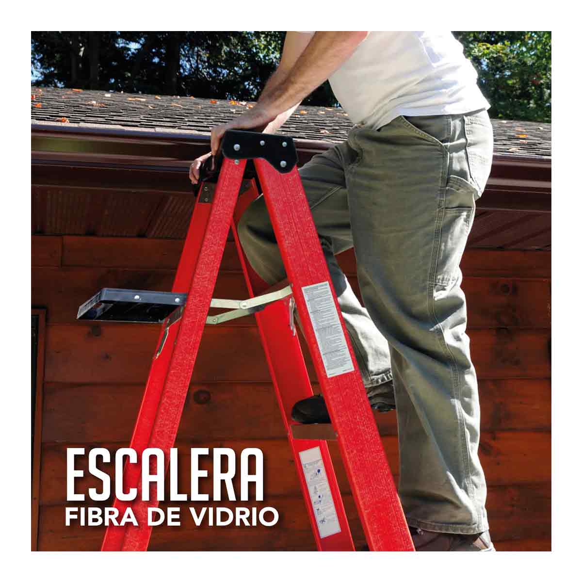 Escalera Tijera De Fibra De Vidrio Tipo II 175Kg 5 Escalones