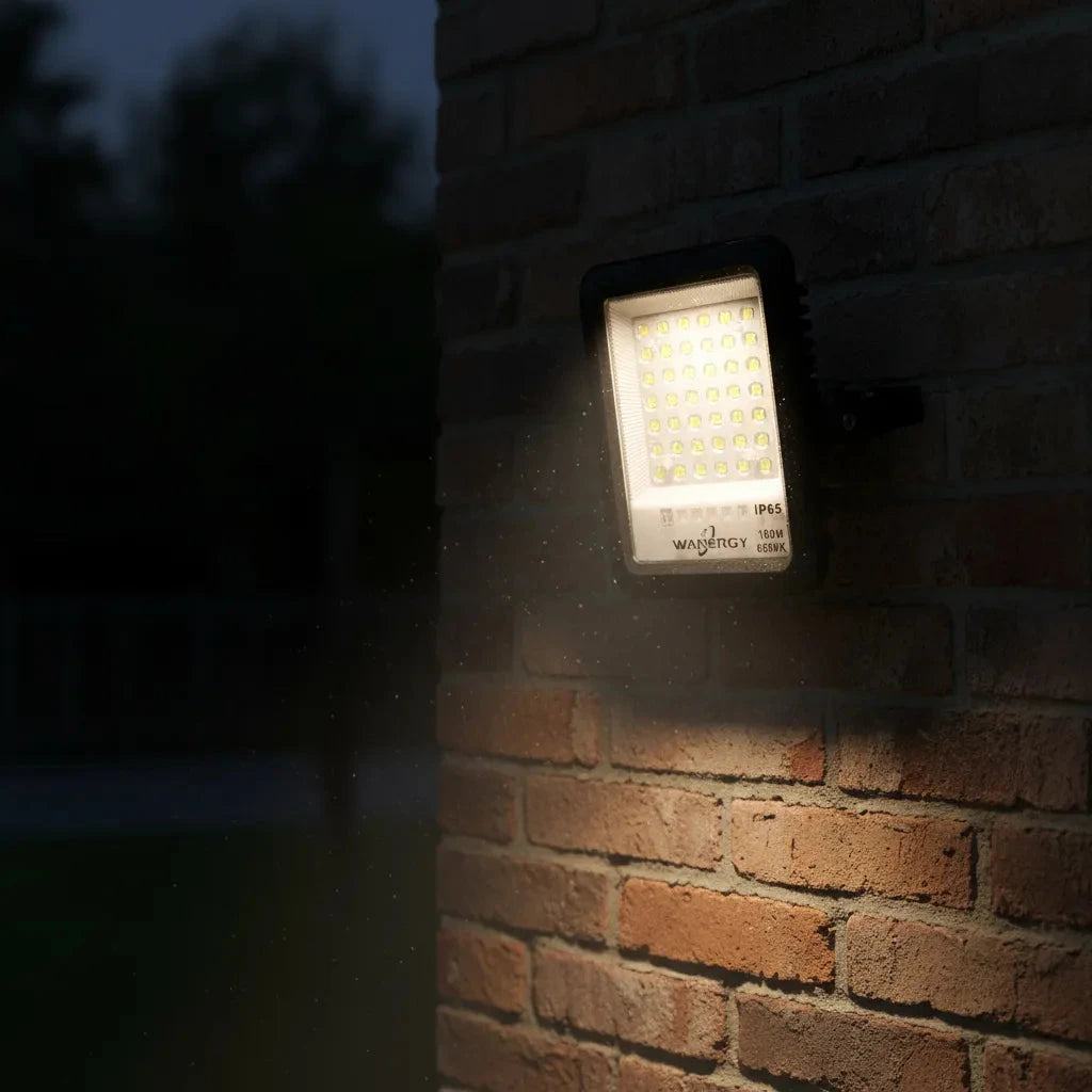 Reflector Led 100W Panel Solar Exterior Con Control Remoto Y Sensor WANERGY Ferreabasto