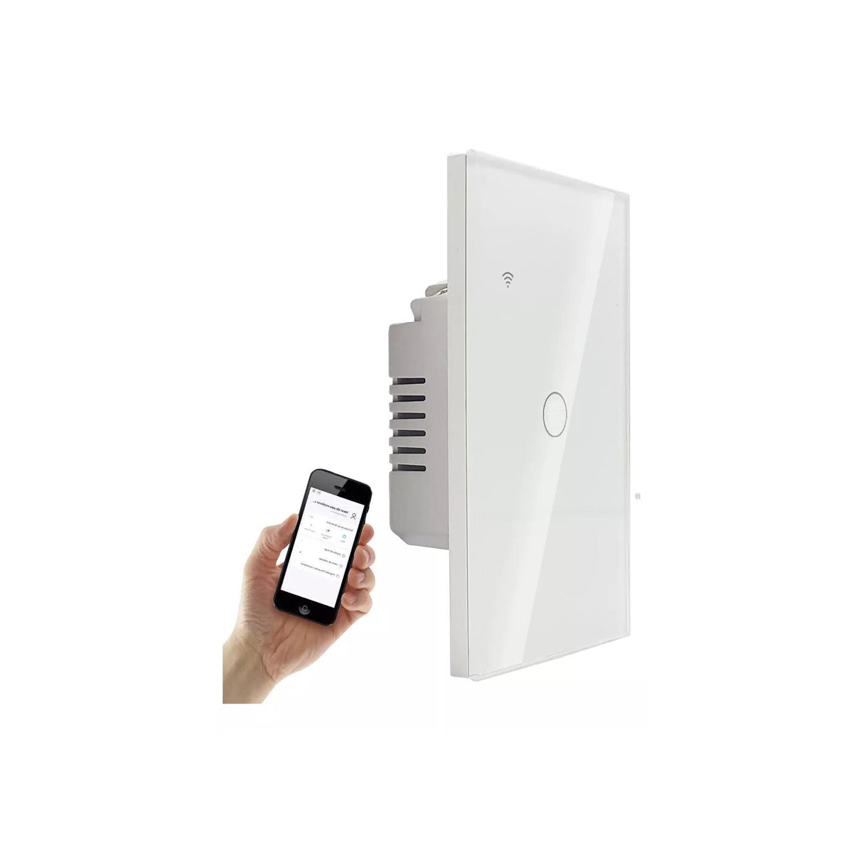 Apagador Inteligente Wifi Touch 1 Boton Blanco Compatible Con Alexa Google