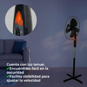 Ventilador Pedestal Piso 16 Pulg 3 Aspas 3 Velocidades Metalico Katoa