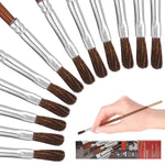 12 Pzs Pincel Camelus Plano #0 Para Pintura Acrilica Acuarela Oleo BYP