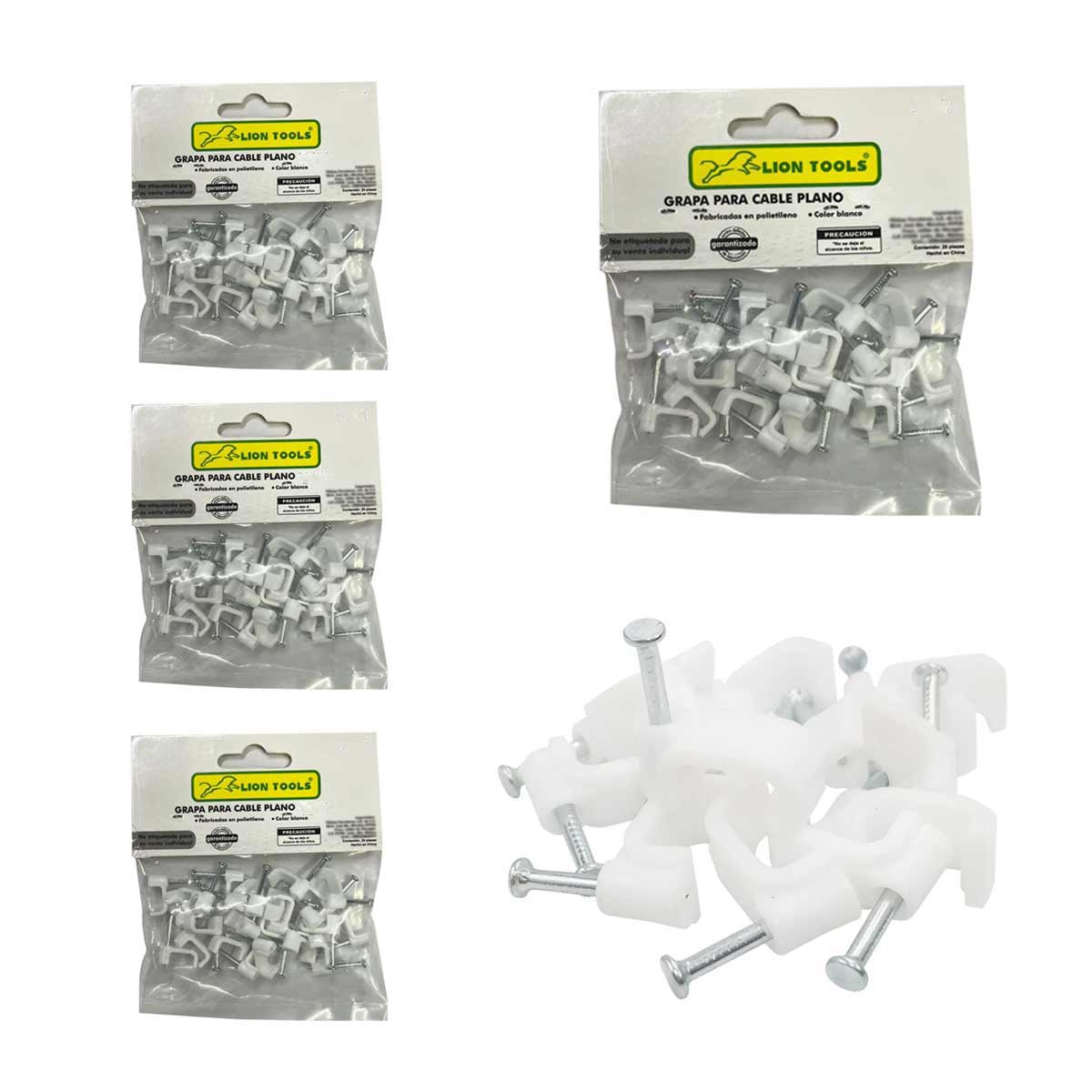 Grapa Para Cable Plano 8mm Color Blanco 100 Pzs Ferreabasto Ferreabasto