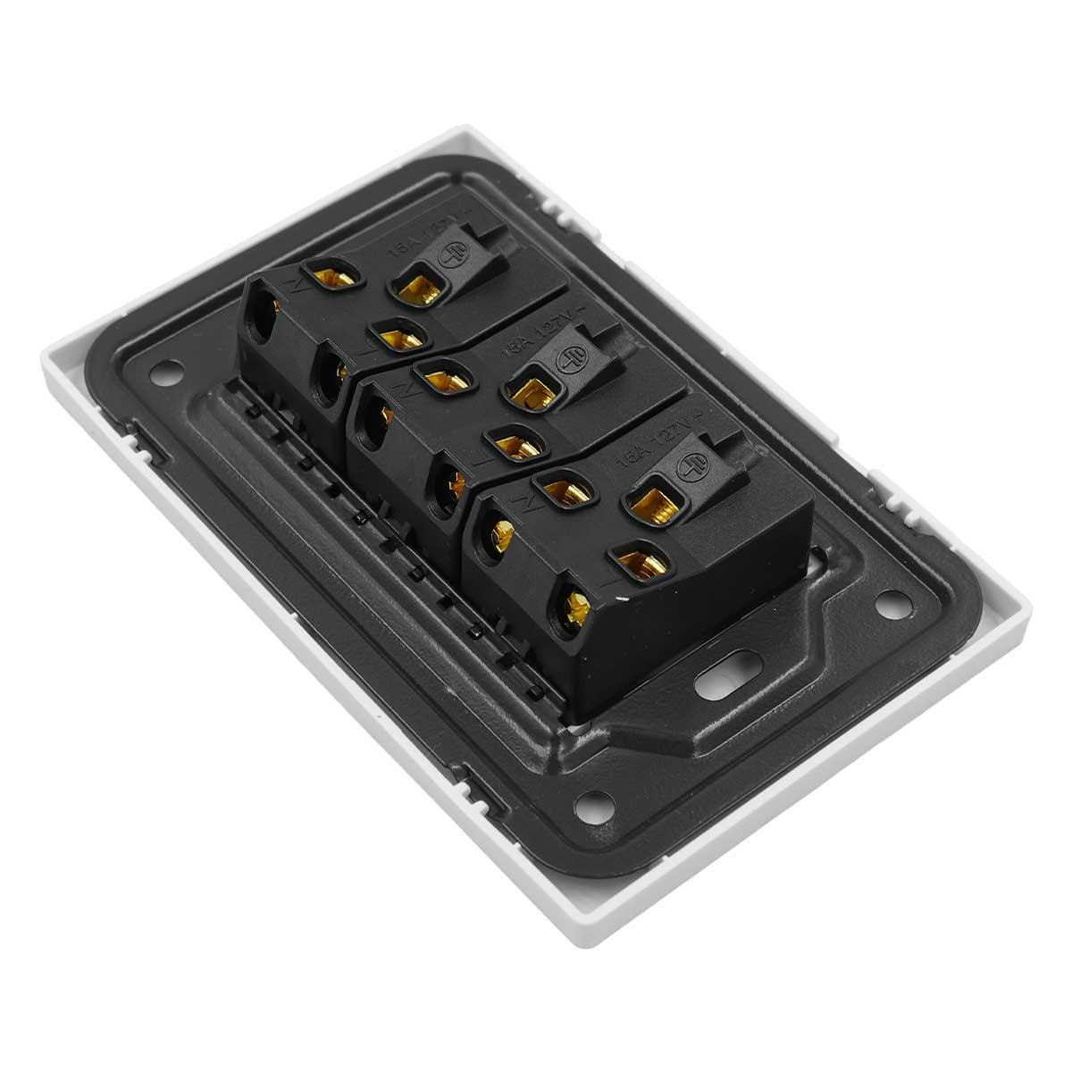 Placa Armada Con 3 Contactos De 1 Modulo Blanco WANERGY Ferreabasto