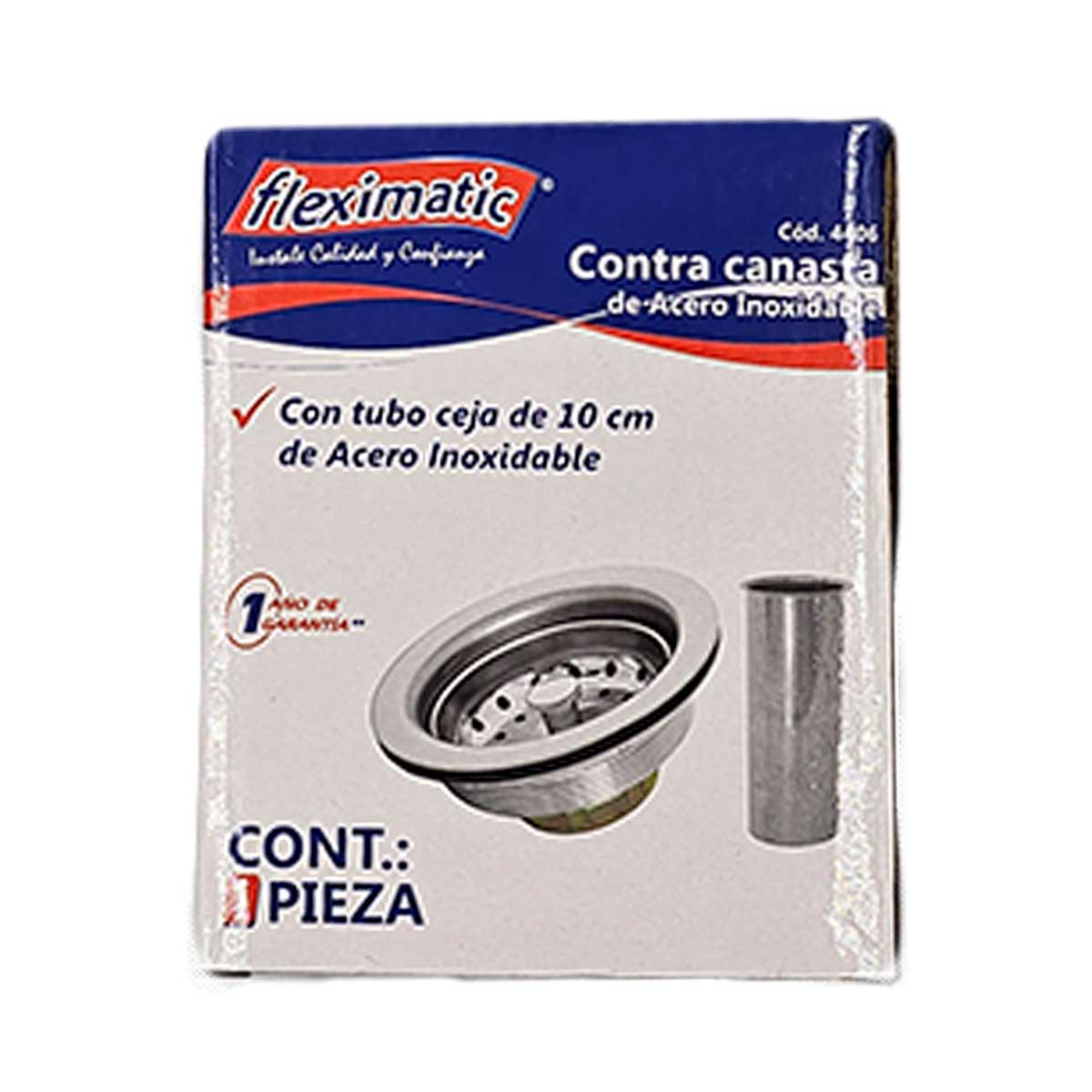 Contracanasta Con Cubierta Y Tubo Ceja 10cm Acero Inoxidable