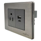 Placa Armada Contacto Aterrizado Entrada USB Acero Inox