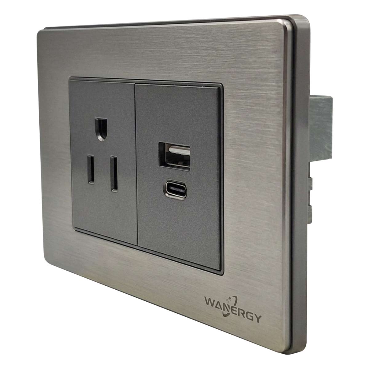 Placa Armada Contacto Aterrizado Entrada USB Acero Inox