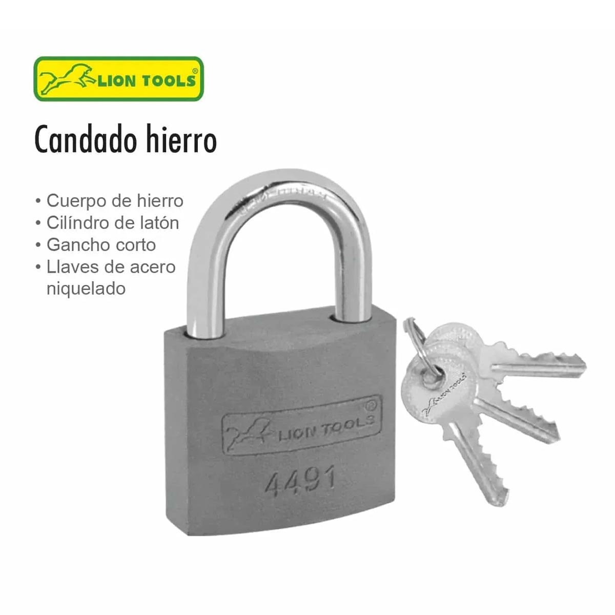 Candado De Hierro 40mm Gancho Corto Seguridad 3 Llaves