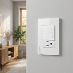 Placa Armada Con 2 Apagadores Sencillos y 1 Contacto De 1 Modulo PEACE QUIET IMPORT SA DE CV (WANERGY) Ferreabasto