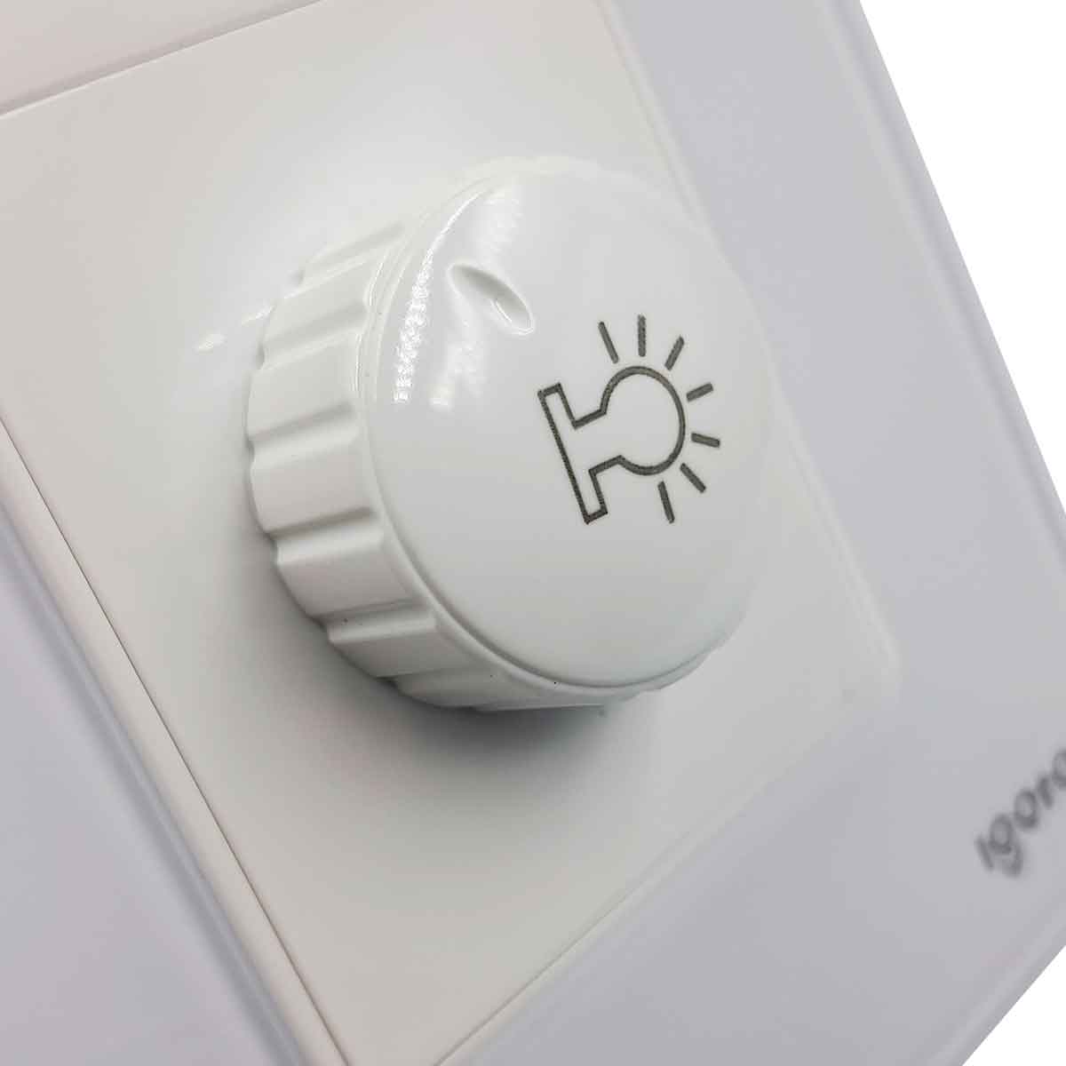 Placa Armada Cristal Con Dimmer Blanco Igoto