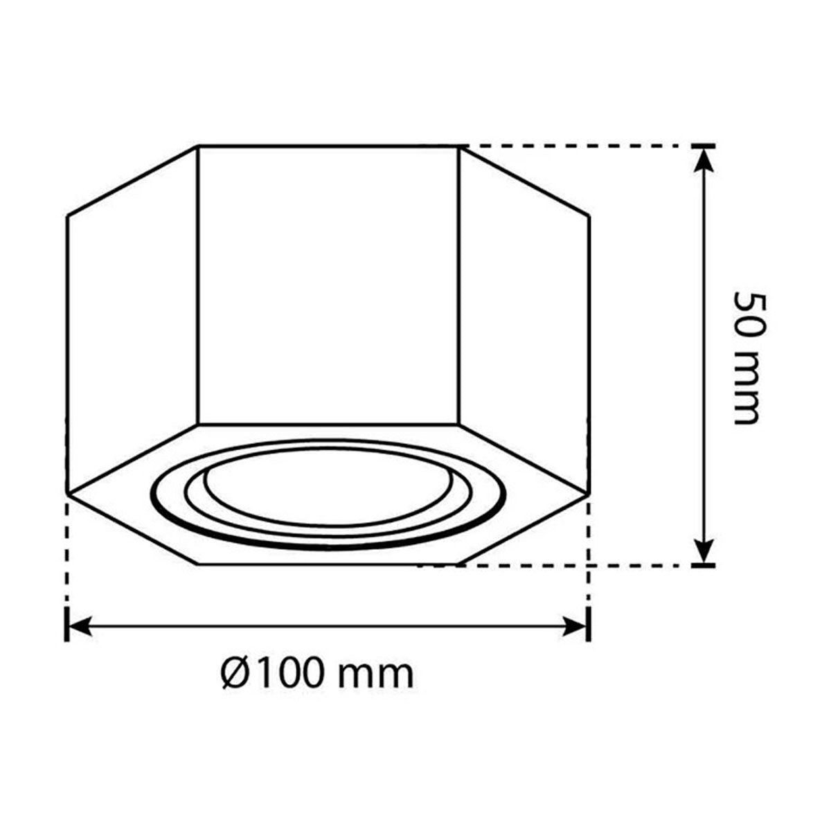 Marco Sobreponer Negro Hexa M Con Iman Base Gu10 Y Mr16