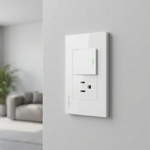 Placa Armada Con 1 Apagador Escalera y 1 Contacto De 1.5 Modulos Blanco WANERGY Ferreabasto