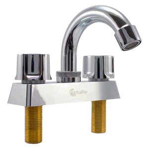 Mezcladora Para Lavabo Con Cubierta Y Manerales ABS Cuello De Acero Inoxidable 4" Roalflux