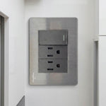 Placa Armada De 1 Apagador Con Doble Contacto Acero Inox