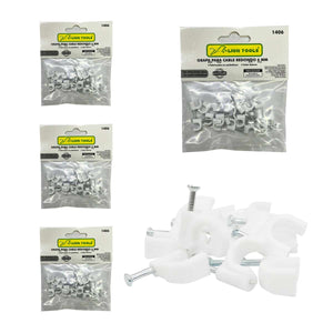 Grapa Para Cable Redondo 6mm Color Blanco 100 Pzs