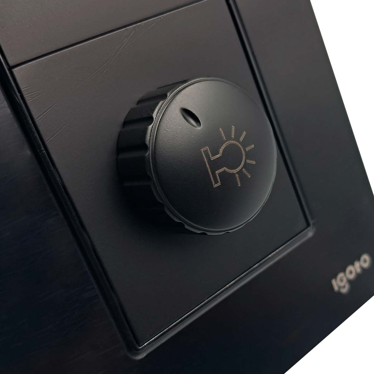 Placa Armada Cristal Con Dimmer Negro Igoto