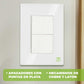 Placa Armada Cristal Con 2 Apagadores Escalera de 1.5 Modulos Blanco Igoto IGOTO Ferreabasto