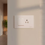 Placa Armada Con 1 Apagador Escalera y 1 Contacto De 1.5 Modulos Blanco WANERGY Ferreabasto