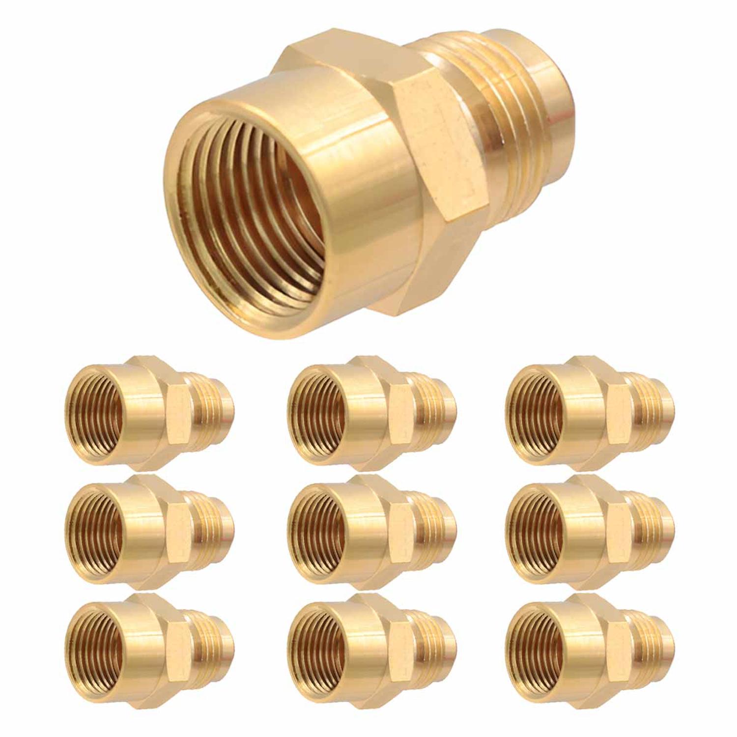 10 Pzs Niple Campana Conexion De Laton Para Gas 1/2" X 1/2" Ferreabasto Ferreabasto