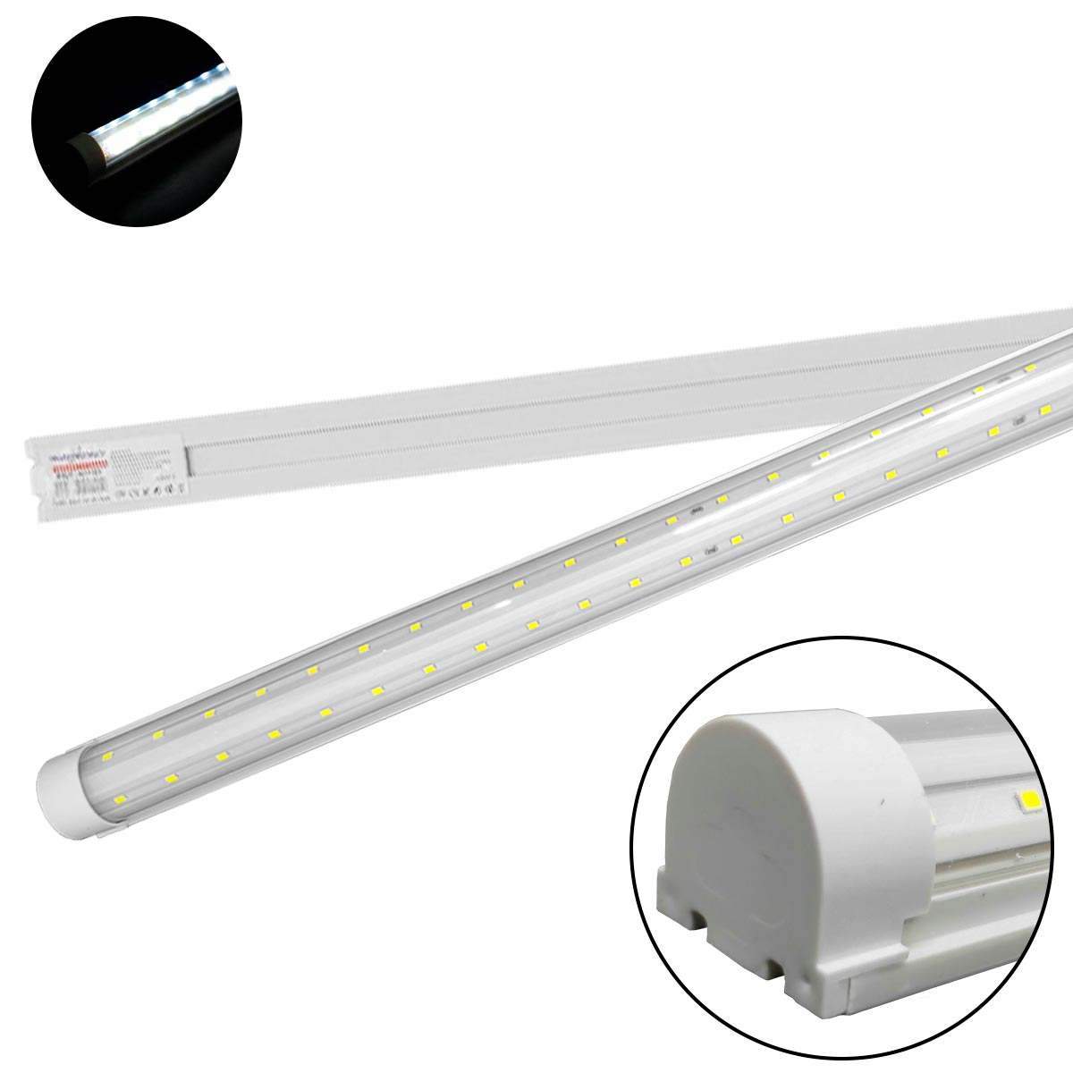 Tubo Led Base Plastico Doble Tira 36W 1.2M Para Techo WANERGY Ferreabasto
