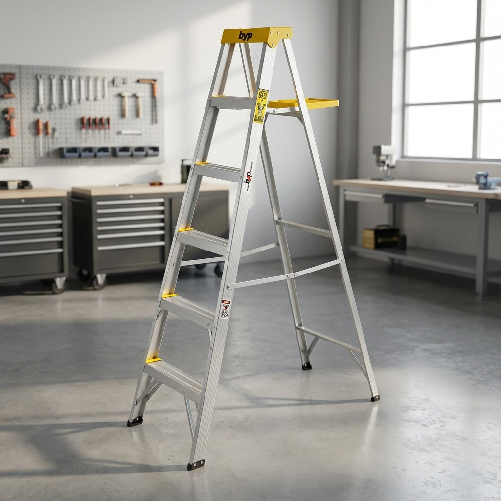 Escalera De Tijera De Aluminio Tipo II 4 Escalones 1.54M BYP BYP Ferreabasto