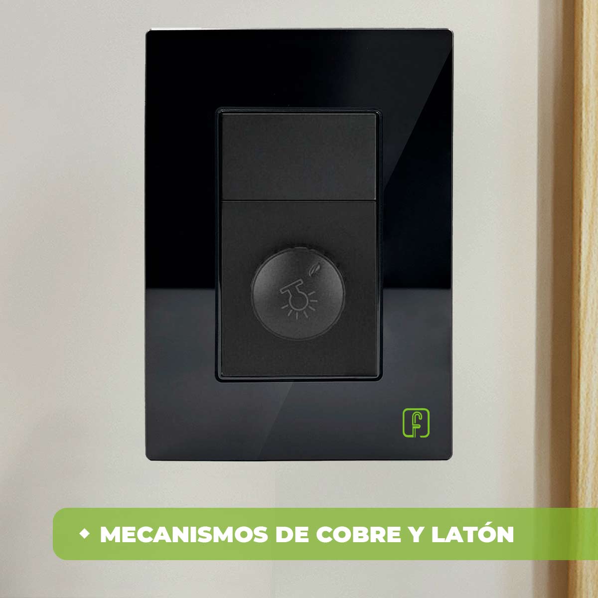 Placa Armada Cristal Con Dimmer Negro Igoto IGOTO Ferreabasto