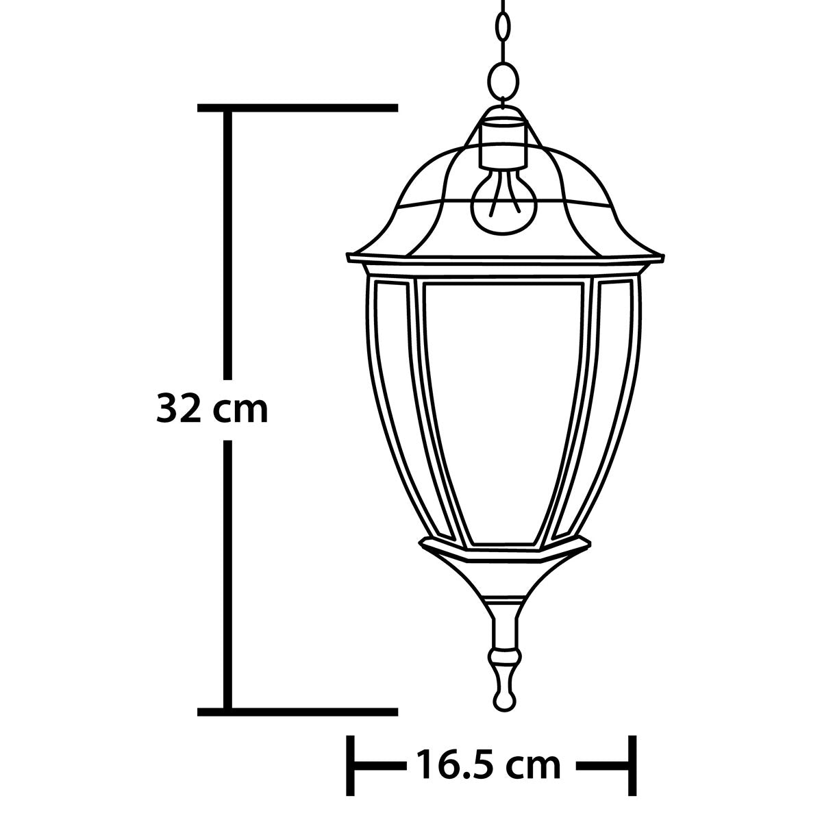 Farol Colgante Exterior Decorativo Aluminio Vidrio 20W Wanergy WANERGY Ferreabasto