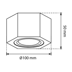 Marco Sobreponer Blanco Hexa M Con Iman Base Gu10 Y Mr16
