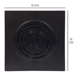 Resumidero Cuadrado Acero Inoxidable 15cm X 15cm Negro Mate Rugo
