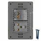 Placa Armada Con 1 Apagador Sencillo Y 1 Contacto De 1.5 Modulos Acero Inox