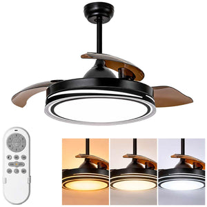 Ventilador De Techo Decorativo 42 Pulg Lucerna 3 Aspas Retractiles Igoto